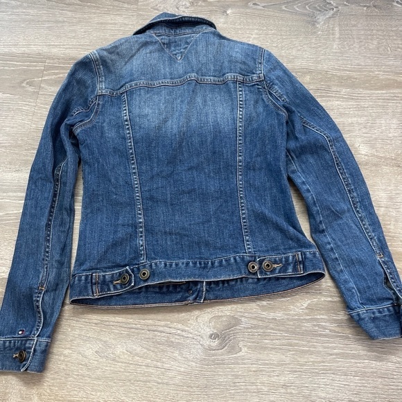 Y2K Tommy Jeans Hilfiger Womens Denim Trucker Jacket Dark Wash size XS - Picture 5 of 6